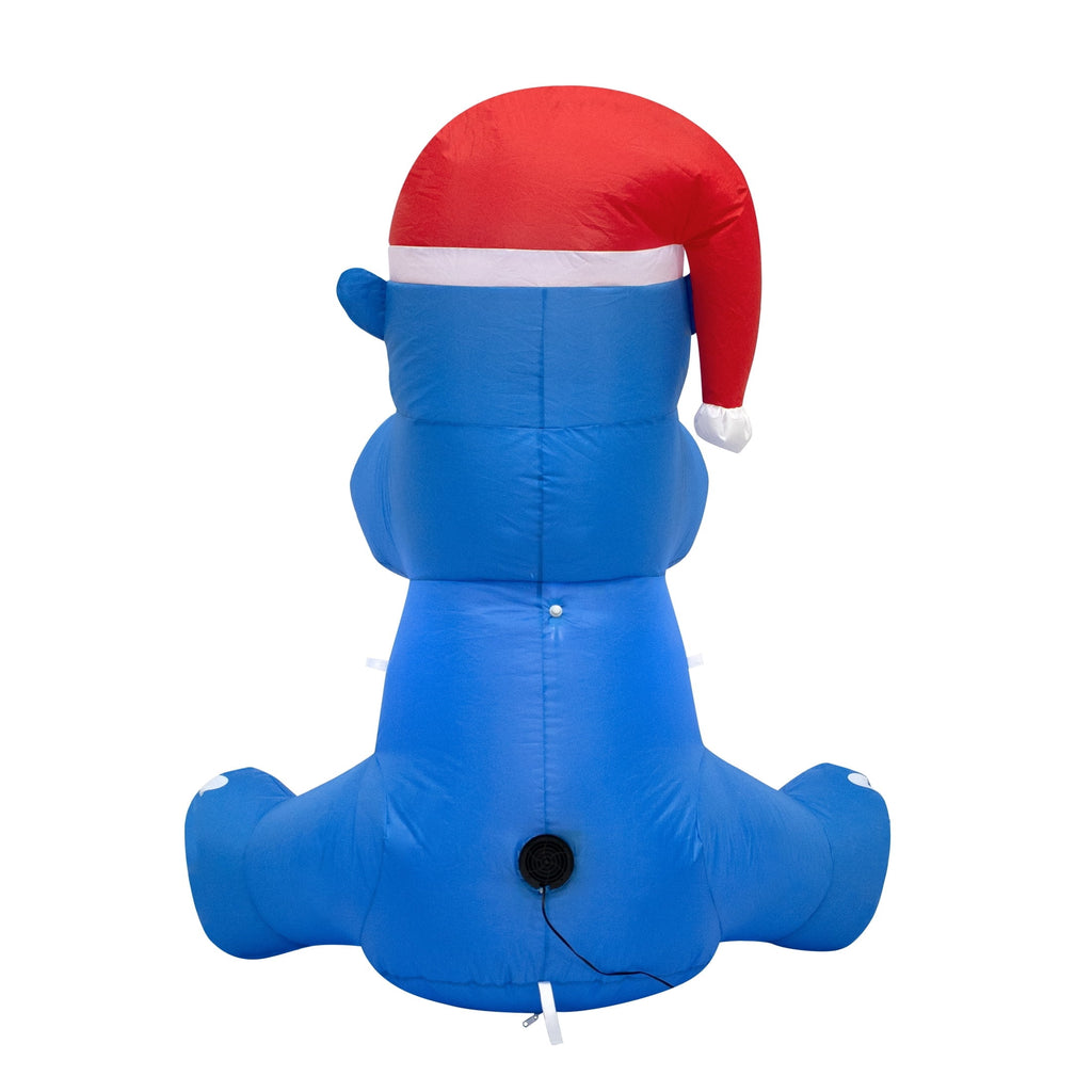 Blue and Pink Hippo Christmas Yard Inflatable, 3.5', by Holiday Time