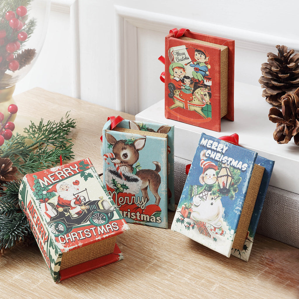 Mr. Christmas Nostalgic Musical Songbooks 3.75" Set of 4, Plays Music