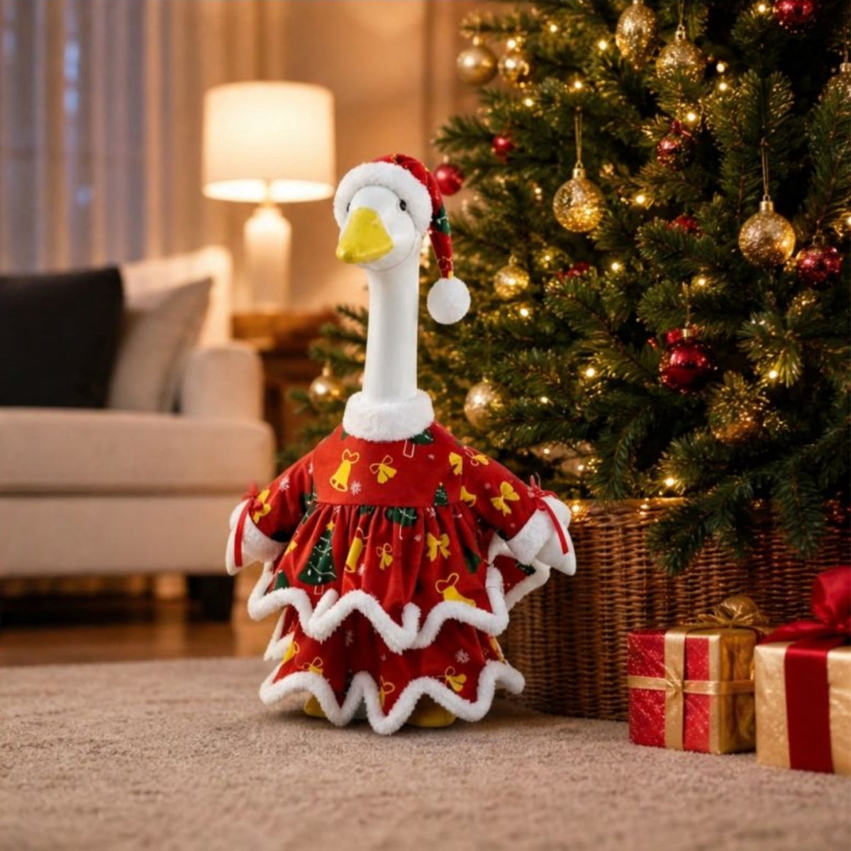 Lzobxe Porch Goose Clothes, Casual Style Lawn Yard Garden Decor for 23" High Cement or Plastic Geese, Goose Costume for All Season and Occasiona