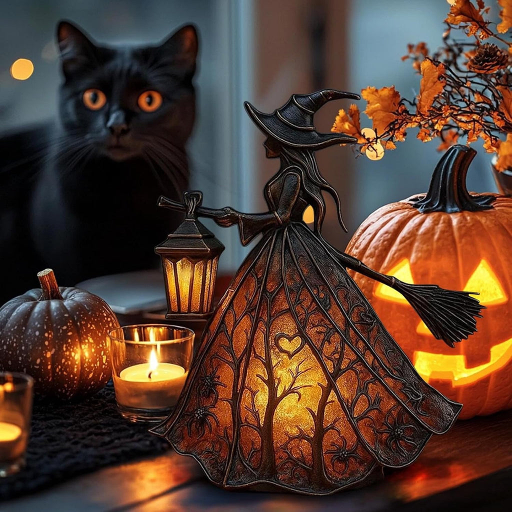 Halloween Witch Hat Lamp,Spooky Decorative Table Lamps,Indoor Holiday Party Atmosphere Lighting for Home,Porch,Tabletop Decor