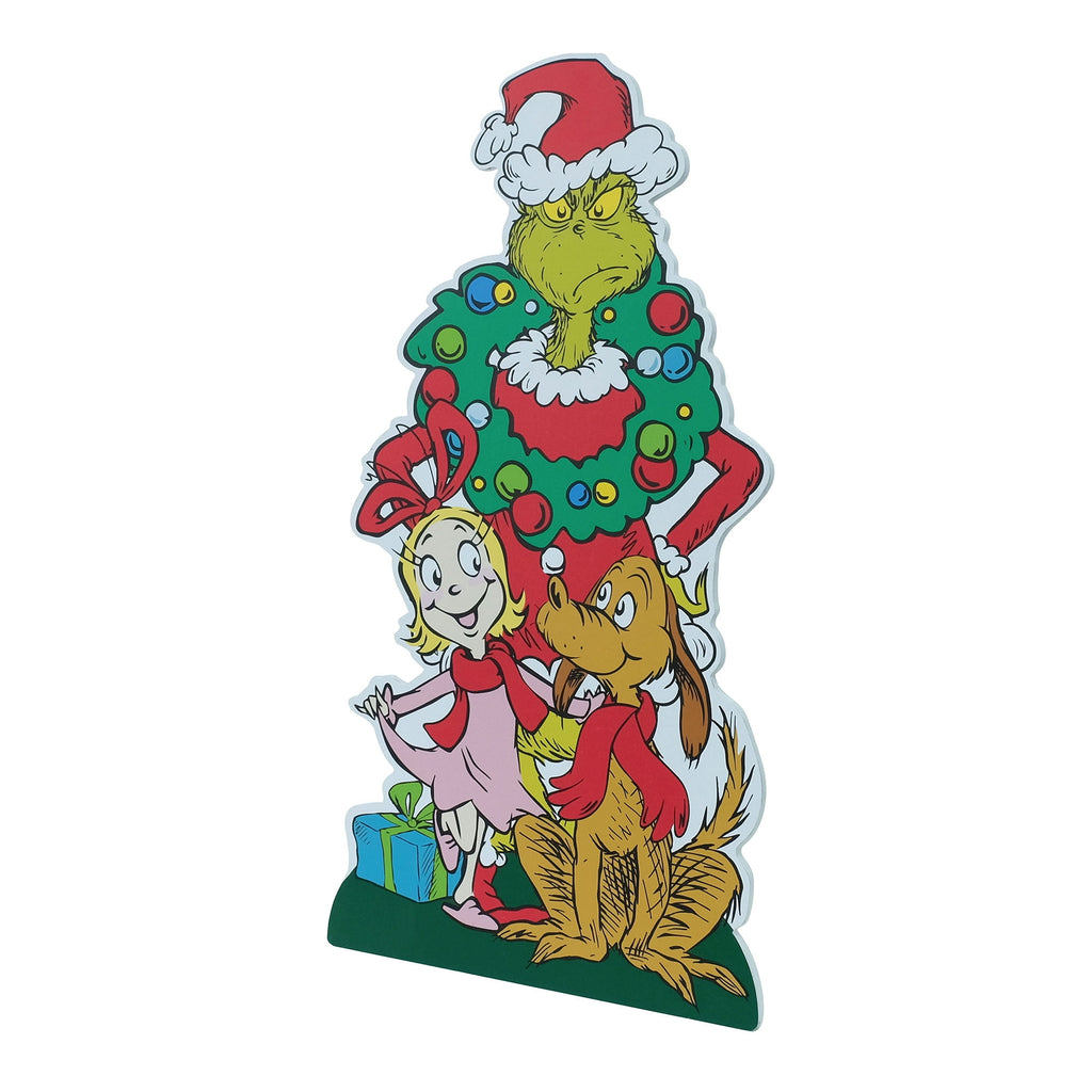 Dr. Seuss The Grinch, Cindy‑Lou & Max Christmas MDF Greeter – 28 Inch Holiday Decoration