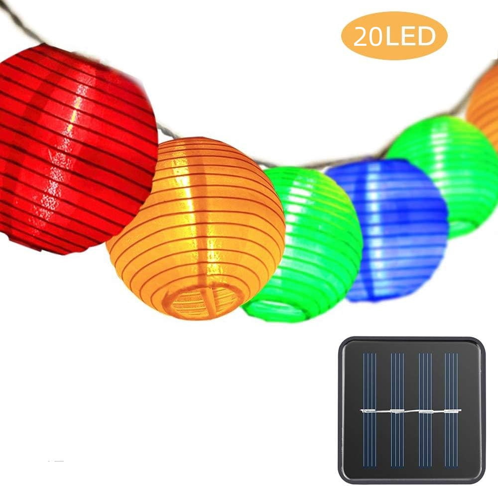String Lights Lanterns with Lights, 20 White Lanterns, Lantern String Lights Bedroom, Solar String Lights Outdoor Waterproof,Outdoor Waterproof Lantern Weddings Parties Decorations(16 ft 20 LED)