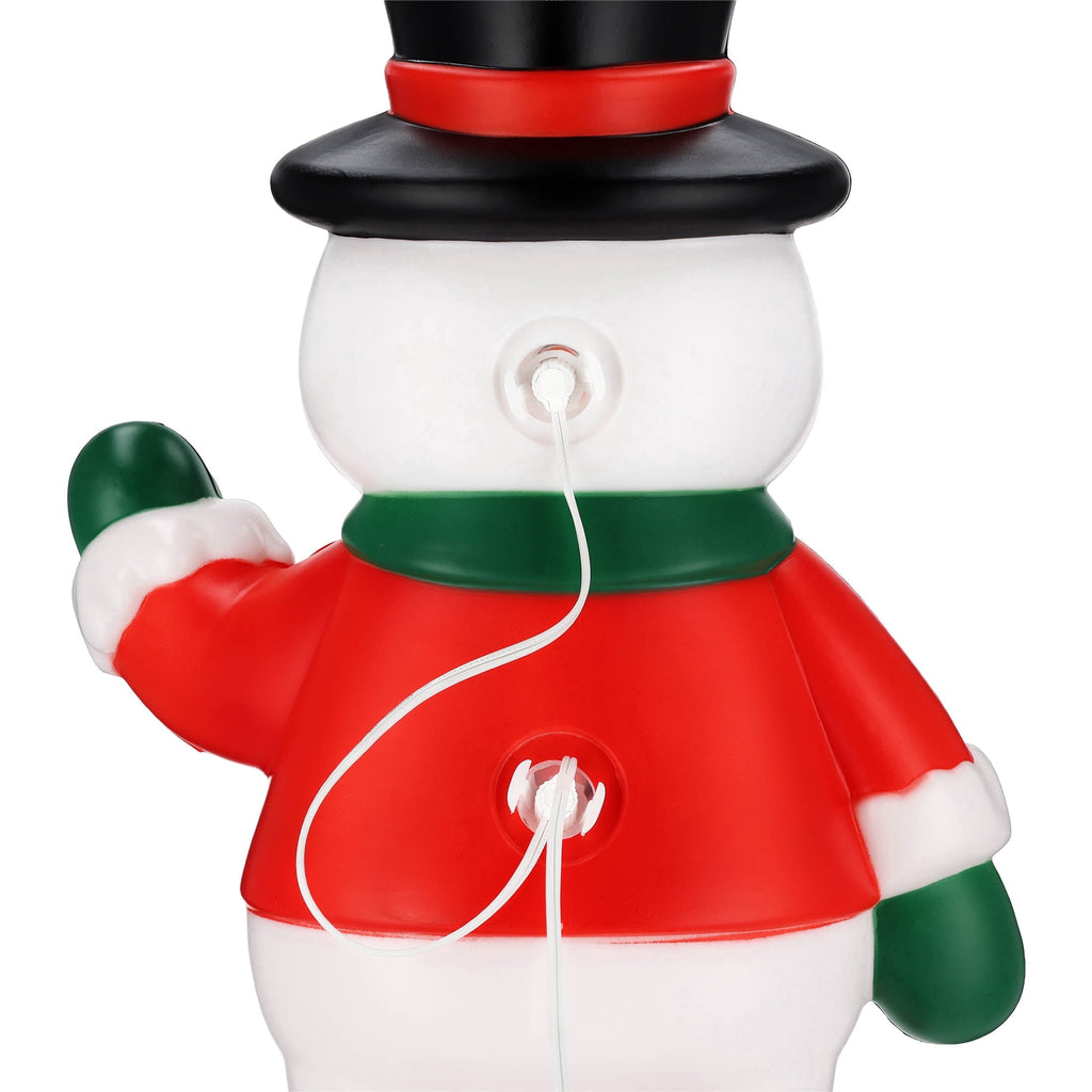 Lighted Blow Mold Snowman with Top Hat Indoor/Outdoor Christmas Decoration, Multicolor, 23.5", by Holiday Time