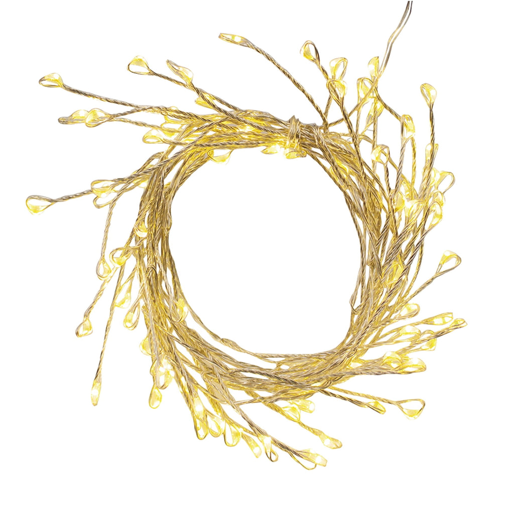 Indoor/Outdoor 80-Count Battery-Operated LED 8-Function Christmas Garland Lights, Warm White, Silver Wire, 6', by Holiday Time