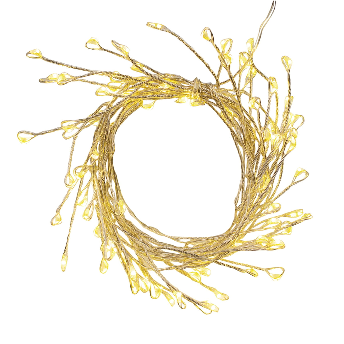 Indoor/Outdoor 80-Count Battery-Operated LED 8-Function Christmas Garland Lights, Warm White, Silver Wire, 6', by Holiday Time