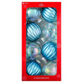 8-Count Blue and Iridescent Ball Shatterproof Christmas Ornaments, 4.3", by Holiday Time