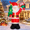 Joctrum 8 FT Christmas Inflatable Santa Claus with Built-In LEDs, Blow-Up Santa for Xmas,Yard,Garden, Lawn, Indoor, Outdoor, Winter Decor