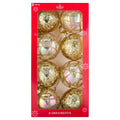8-Count Gold and Iridescent Vintage-Style Shatterproof Christmas Ornaments, 4.3", by Holiday Time