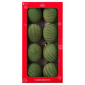 8-Count Sage Green Velvet-Feel Shatterproof Christmas Ornaments, 4", by Holiday Time