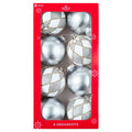 8-Count Silver and White Ball Shatterproof Christmas Ornaments, 4.3", by Holiday Time