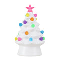 Mr. Christmas Decorative 8-inch Nostalgic White Ceramic Tree with Gumdrop Bulbs