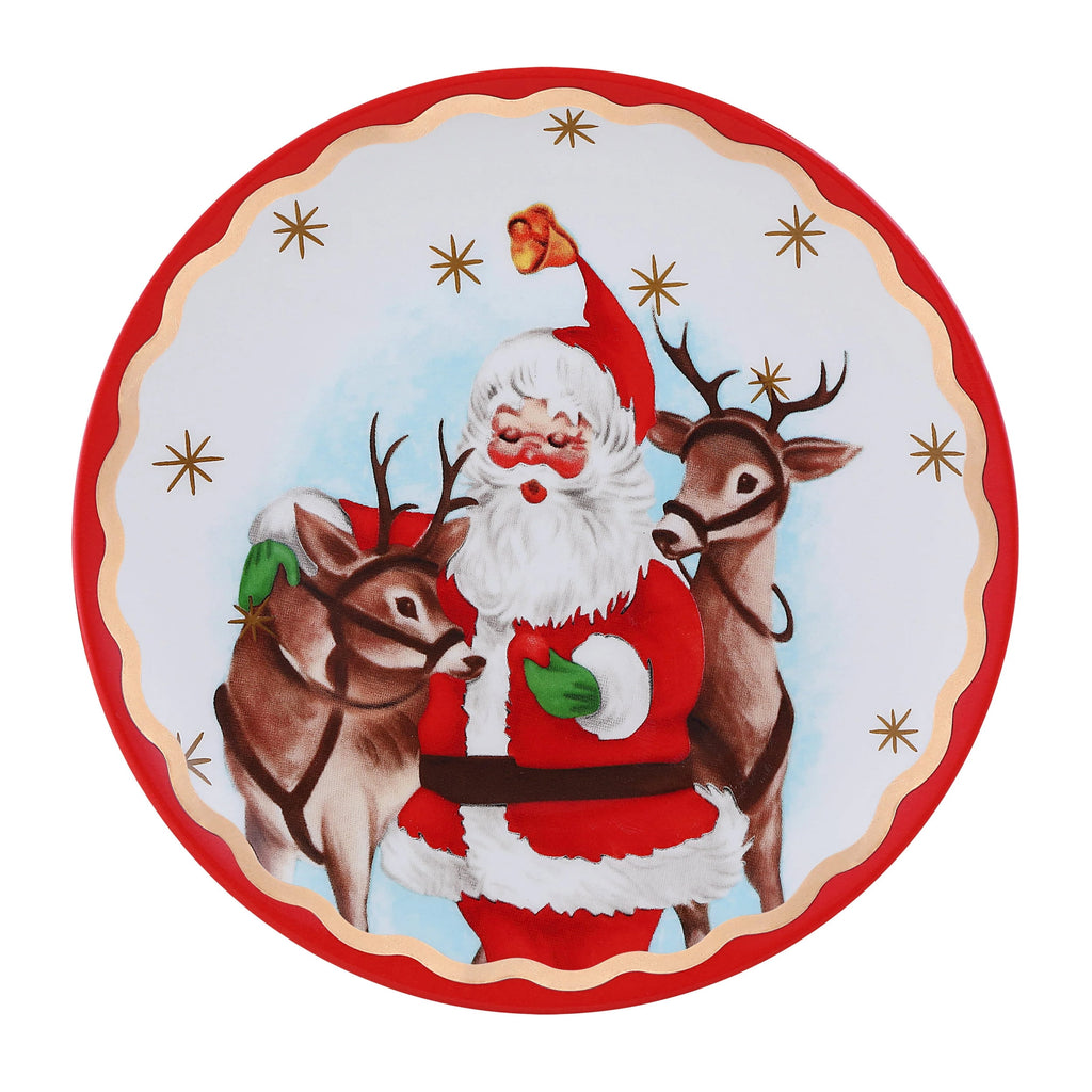 Mr. Christmas 8 in. Set of 4 Nostalgic Ceramic Character Plates - Classic