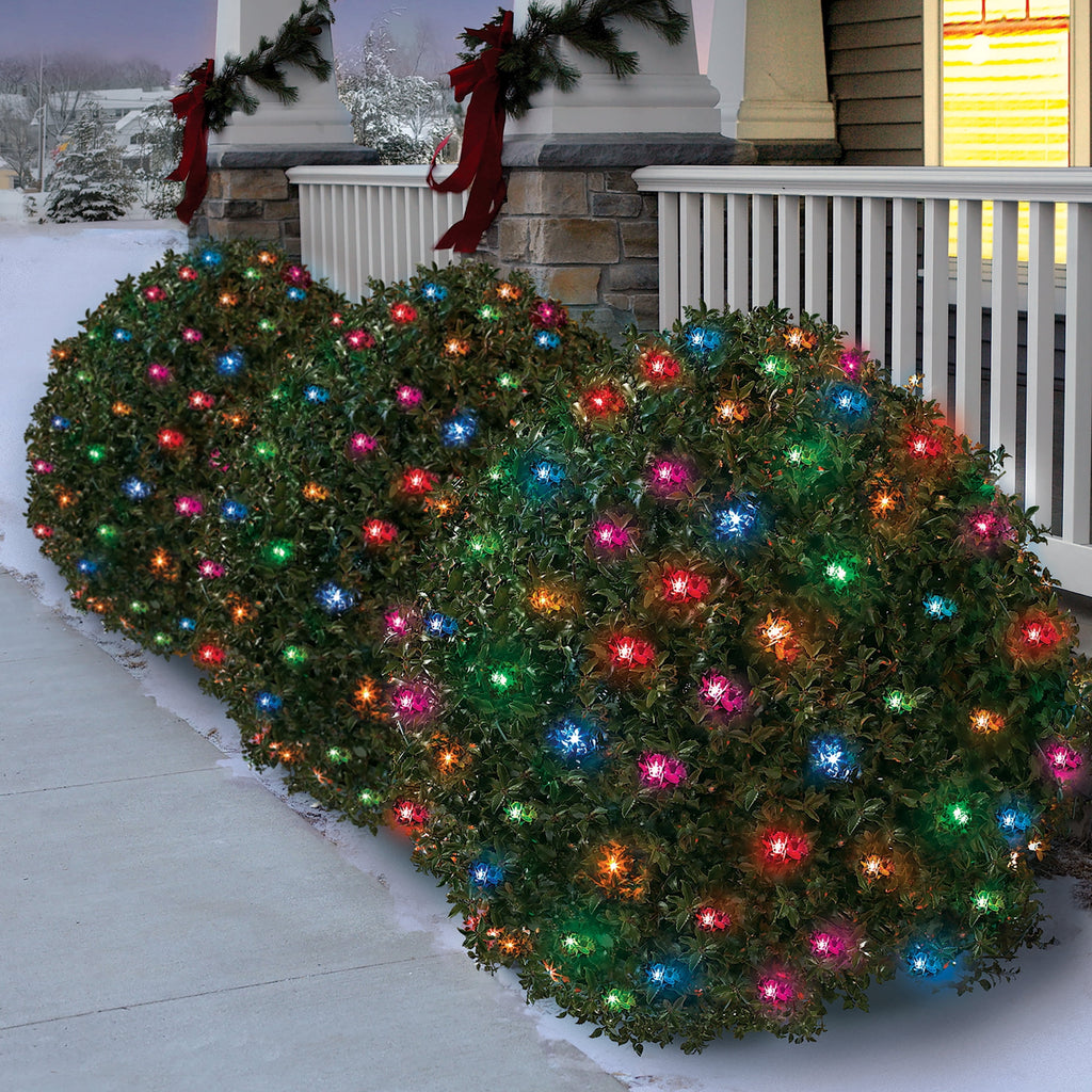 Indoor/Outdoor 150-Count Incandescent Christmas Net Lights, Clear, Green Wire, 6' x 4', by Holiday Time