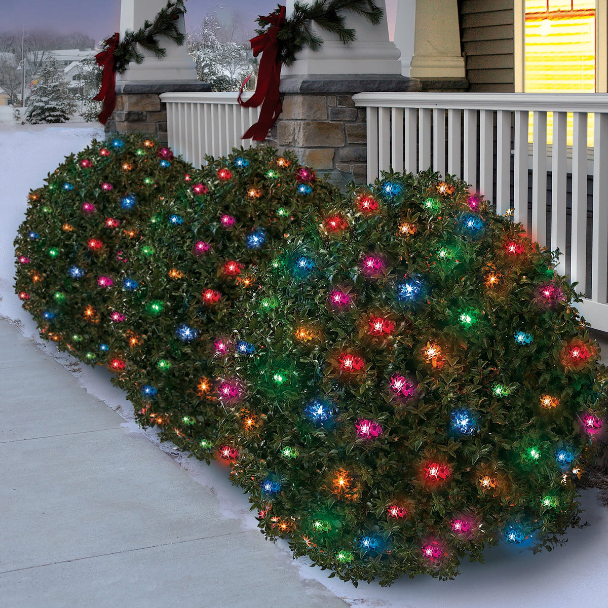 Indoor/Outdoor 150-Count Incandescent Christmas Net Lights, Clear, Green Wire, 6' x 4', by Holiday Time