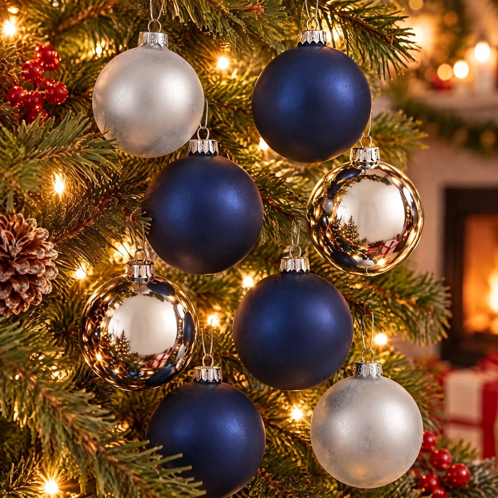 8-Count Champagne and White Ball Shatterproof Christmas Ornaments, 4.5", by Holiday Time