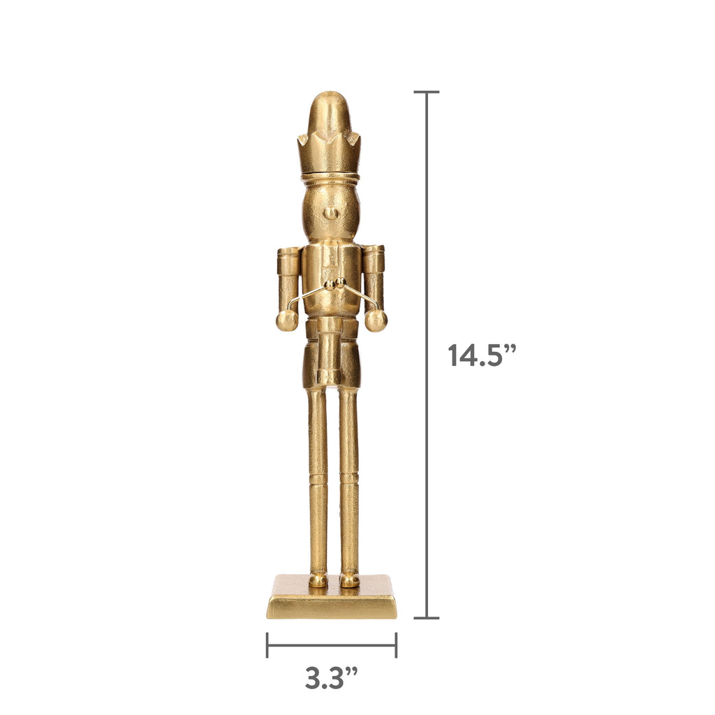 Metal Nutcracker Christmas Decoration, Gold, 14.5", by Holiday Time