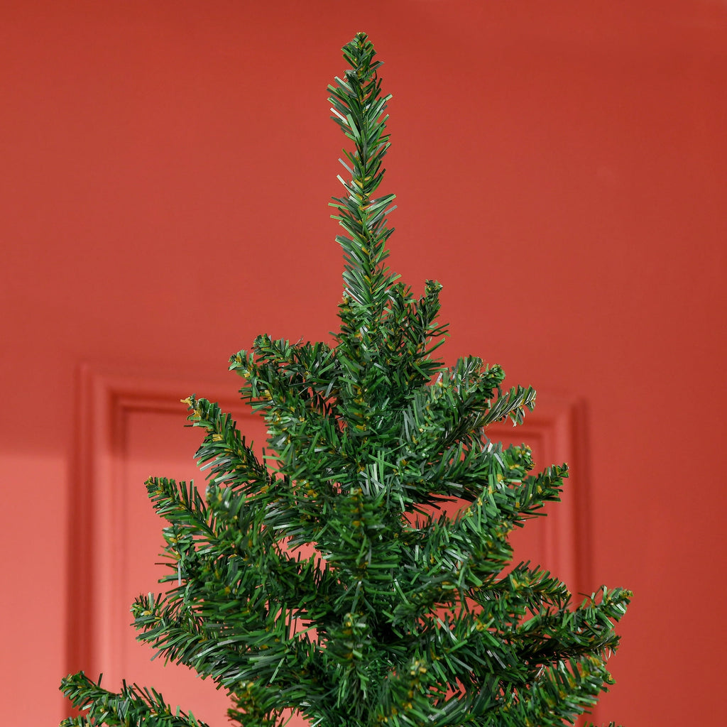 HOMCOM 8' Artificial Christmas Tree Holiday Home Décor, 618 Tips, Black