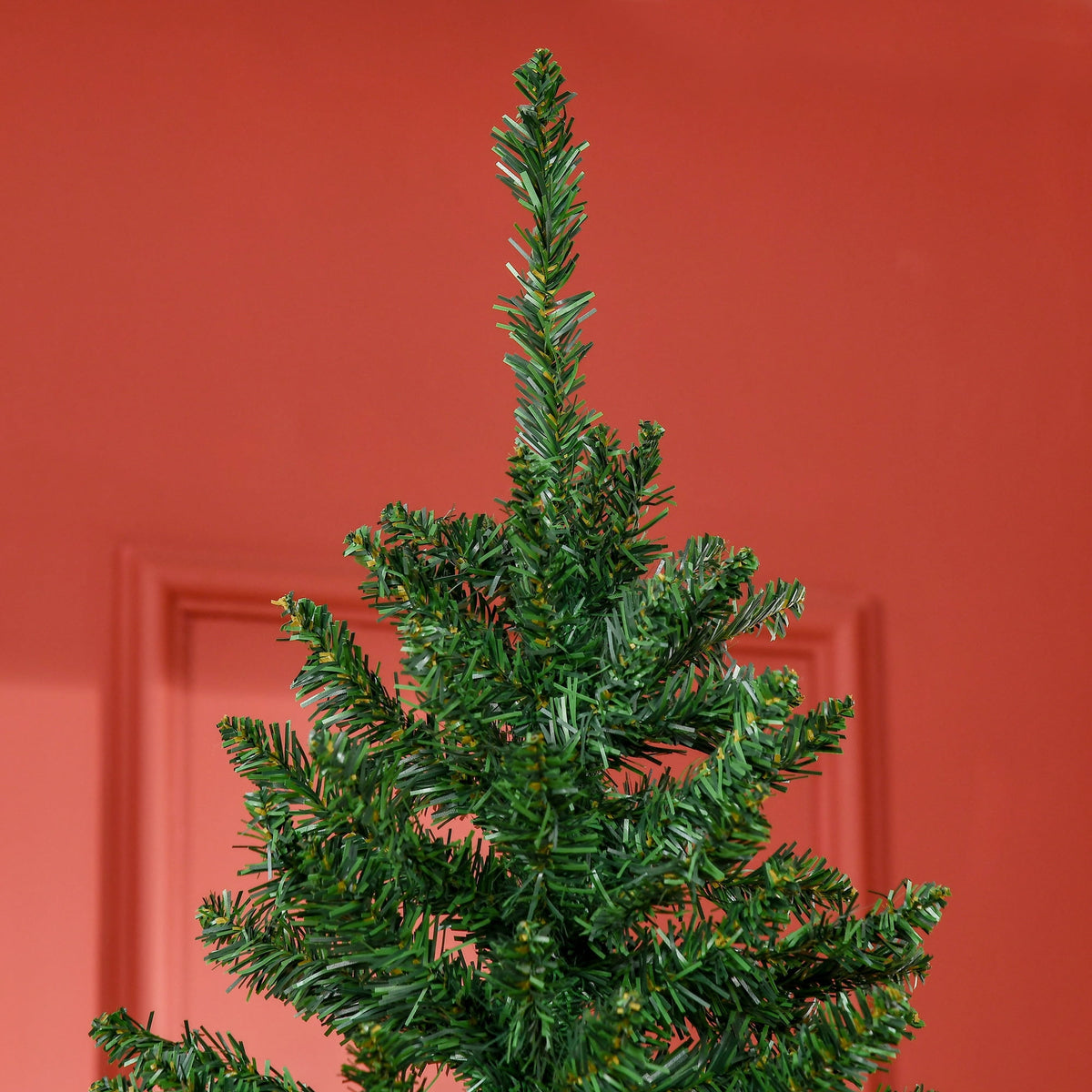 HOMCOM 8' Artificial Christmas Tree Holiday Home Décor, 618 Tips, Black