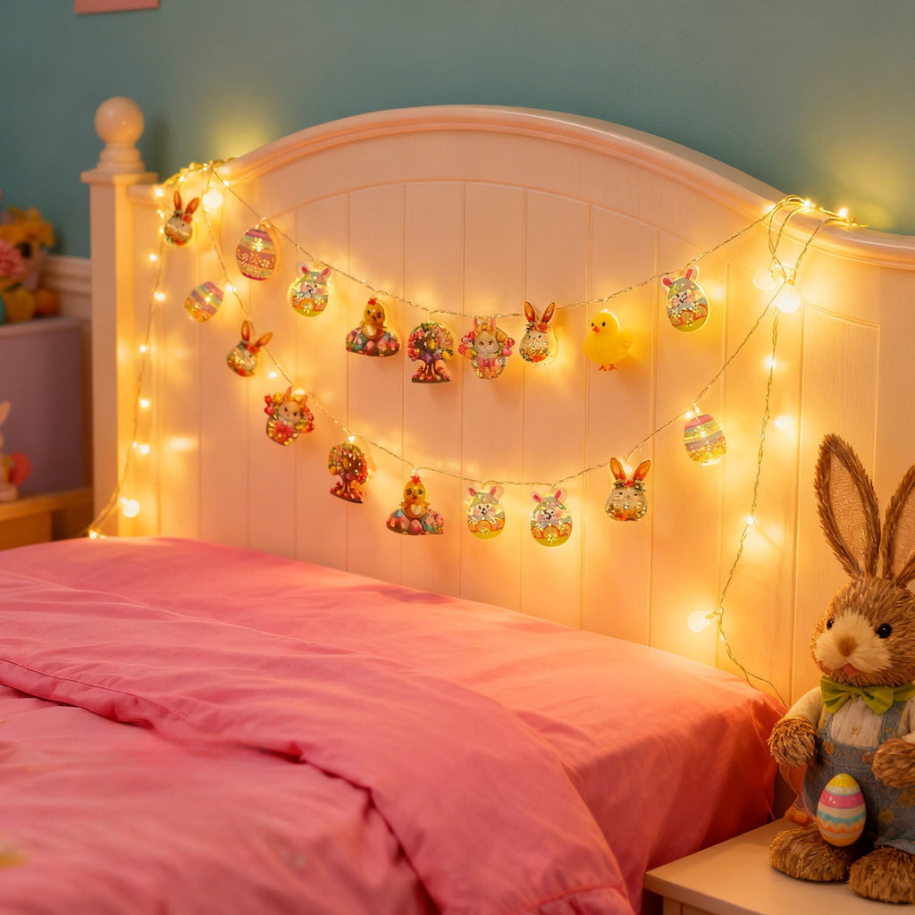 XGFHYJEH Easter Light Egg String Lights Battery Operated 15M 10LED Fairy String Lights for Easter Decor Indoor Bedroom Patio Spring Theme Party Decor