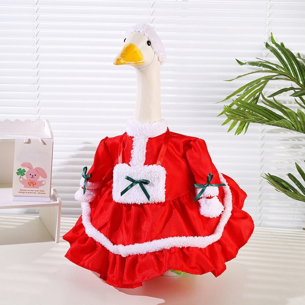Aurorax Christmas Goose Clothes for Cement Goose Porch Goose 23"/17",Porch Goose Outfit 19 inch,Red Holiday Porch Goose Clothing Accessories for Garden Lawn Yard