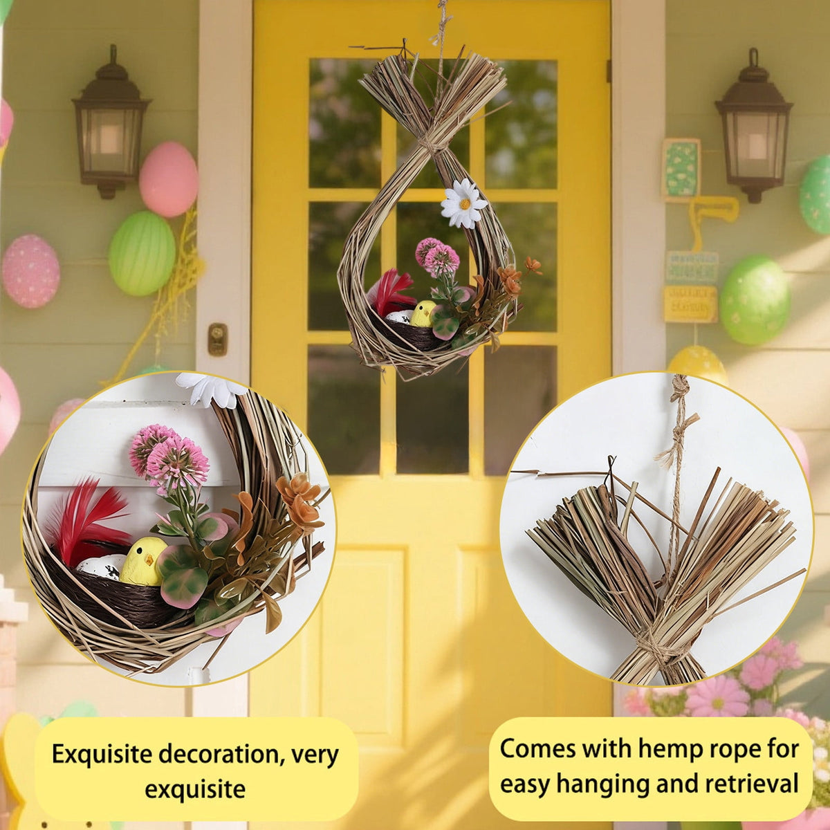 XGFHYJEH Easter Lighted Window Decorations, Easter Egg Lights, Easter Lights, Egg String Lights, Easter Decorations Indoors, Easter Hanging Decoration