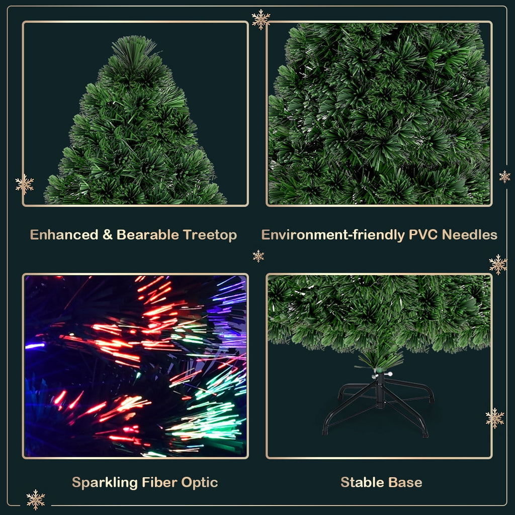 Topbuy 4'Fiber Optic Artificial PVC Christmas Tree w/ Met