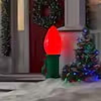 3 ft. Battery Operated LED Jumbo Red Bulb Holiday Yard Decoration
