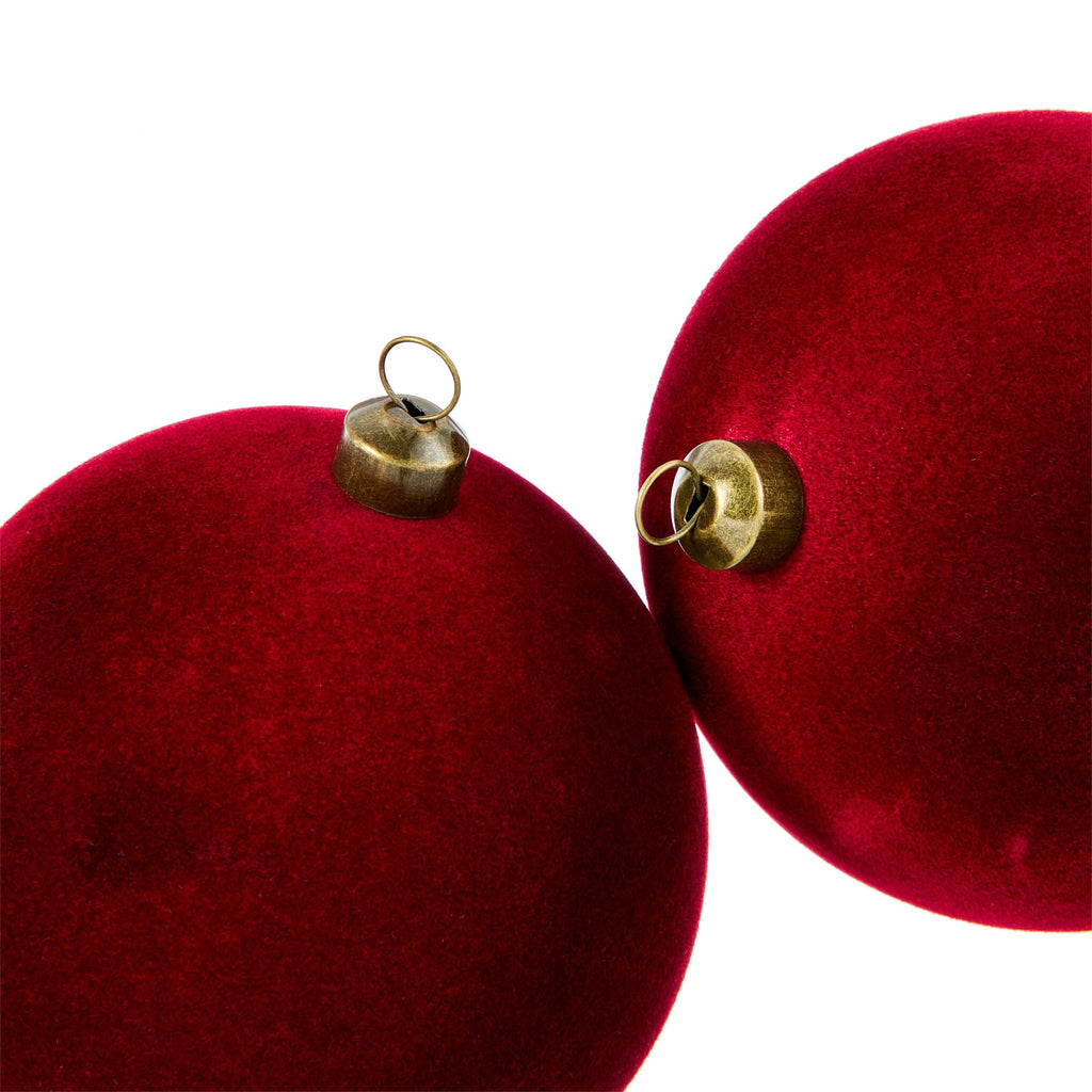 My Texas House 10-Count Cream Velvet-Feel Ball Christmas Ornaments, 4.5"