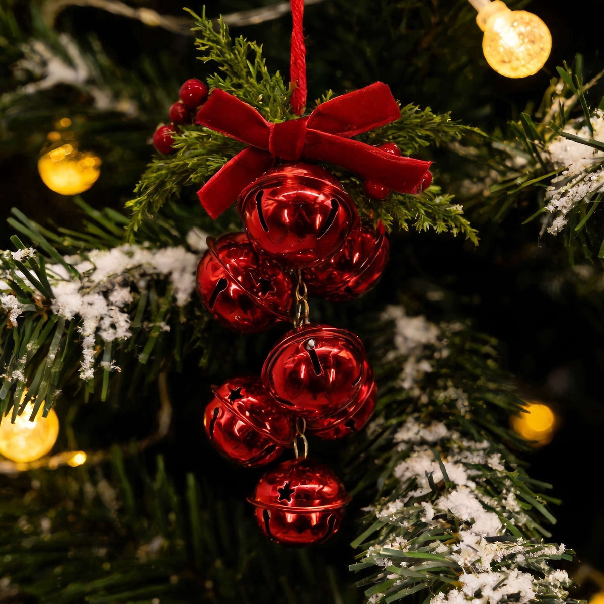 Red and Green Bell Cluster Christmas Ornament, 5.8", by Holiday Time