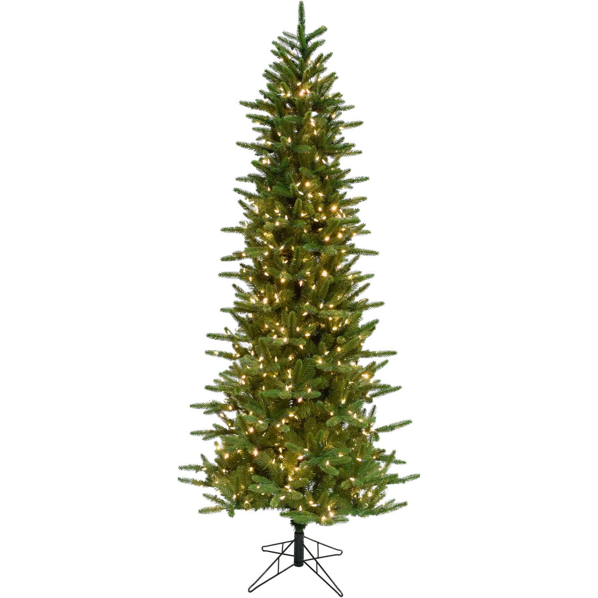 Fraser Hill Farm 6.5-Ft. Carmel Pine Slim Christmas Tree with White Incandescent Smart Lights, FFCP065-3GR