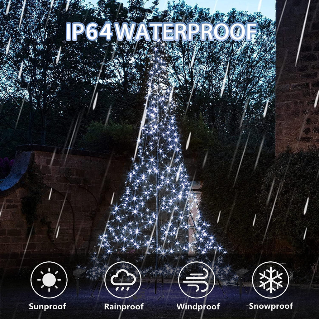 4 Pack Christmas Solar String Lights Outdoor, Total 184FT 520LED, Juhefa IP65 Waterproof Twinkle Fairy Lights for Xmas Tree, Party, Wedding, Yard, Fence Decor (Warm White)