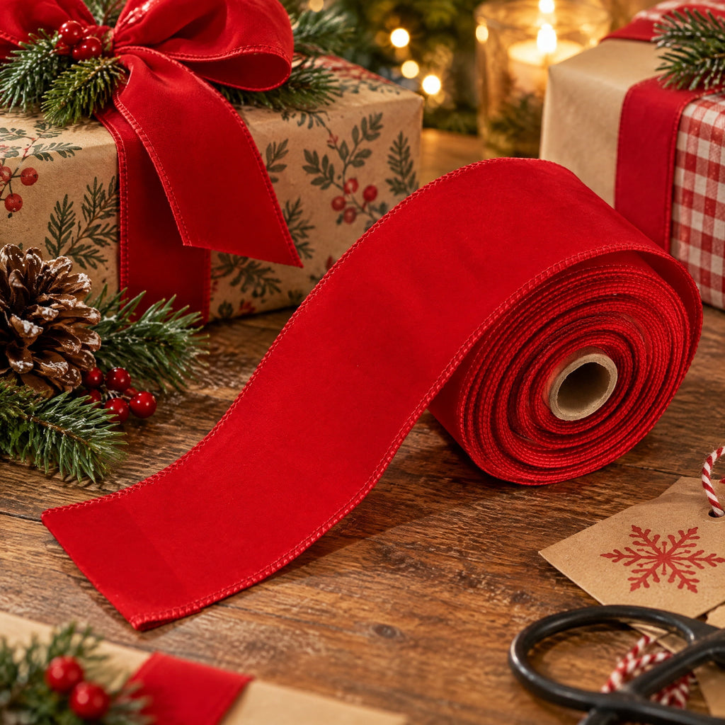 Red Velvet Christmas Ribbon, 2.5" x 25', by Holiday Time