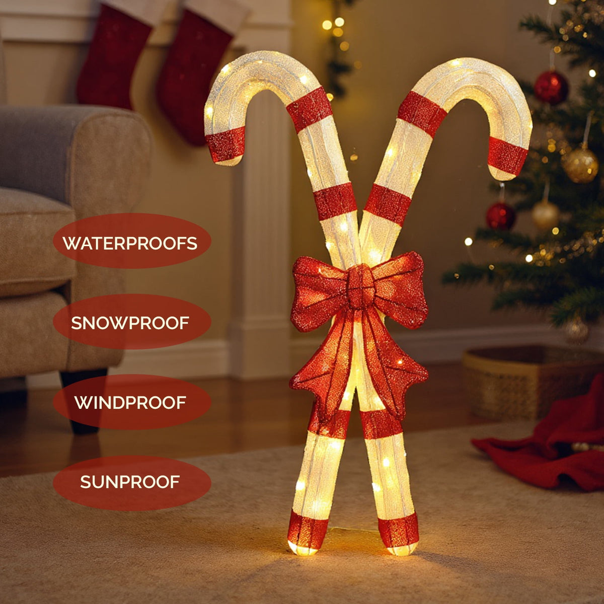 UBesGoo Christmas Candy Cane Lighted Christmas Decoration Outdoor Yard Decor