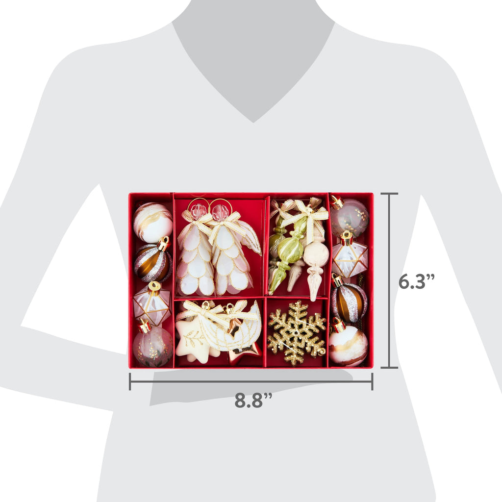 24-Count Gold and White Mini Christmas Ornaments, by Holiday Time