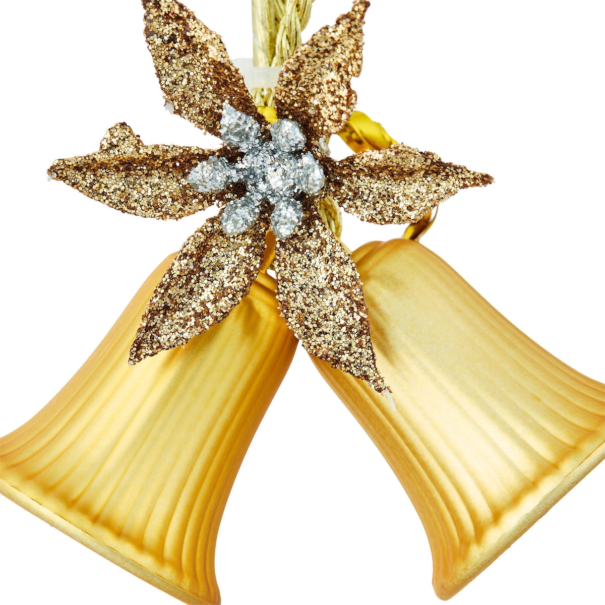 4-Count Gold Double Bell Mini Christmas Ornaments, 4", by Holiday Time