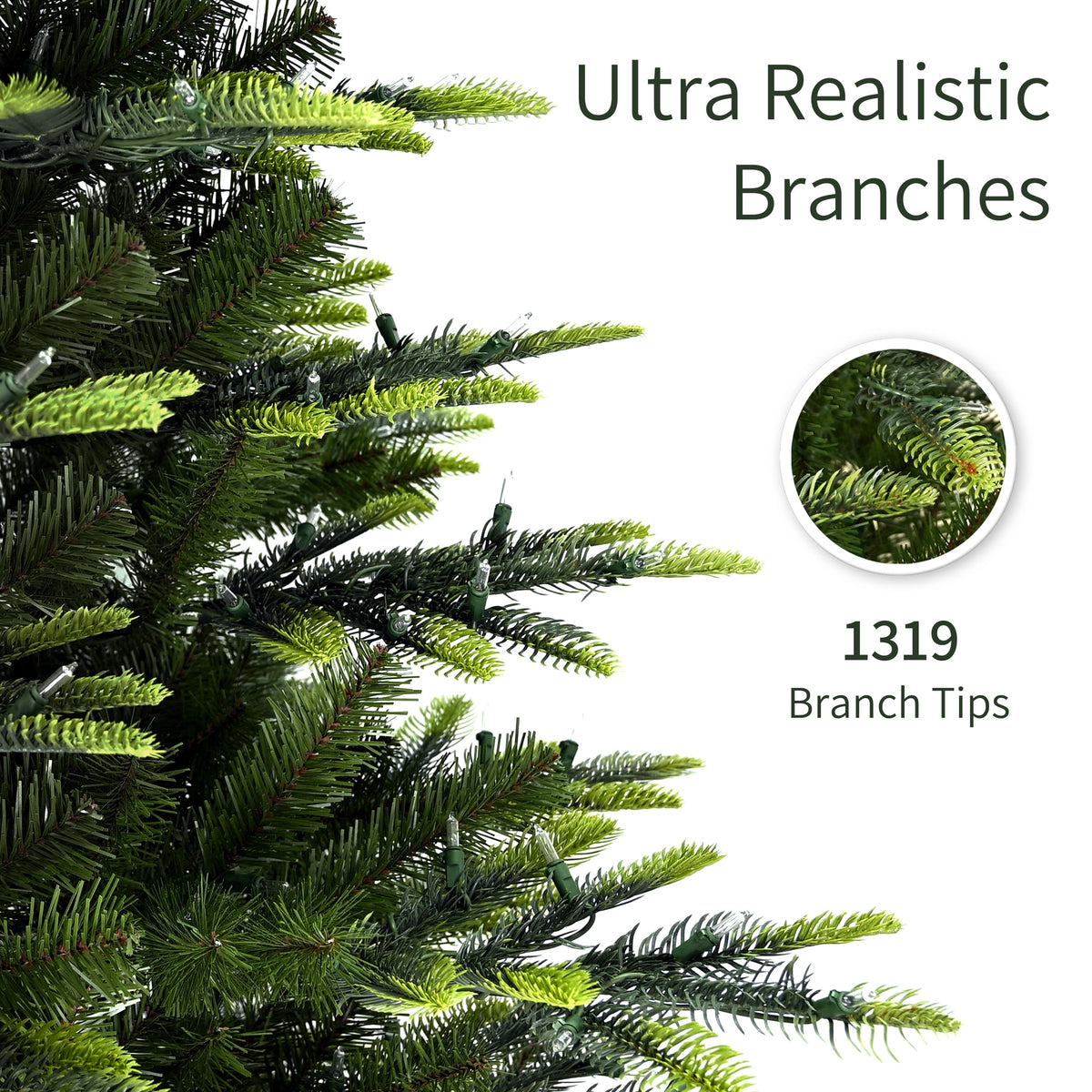 Puleo International Pre-Lit 7.5 ft Aspen Fir Artificial Christmas Tree with 700 Clear Lights