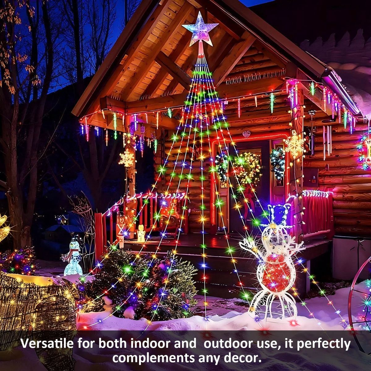 AVOXEZOR Christmas String Lights for Tree, 180 LEDs Christmas Tree Lights with 8 Modes Timer, Waterproof Fairy Lights for Christmas Tree Wall Indoor Outdoor Decor, Multicolor