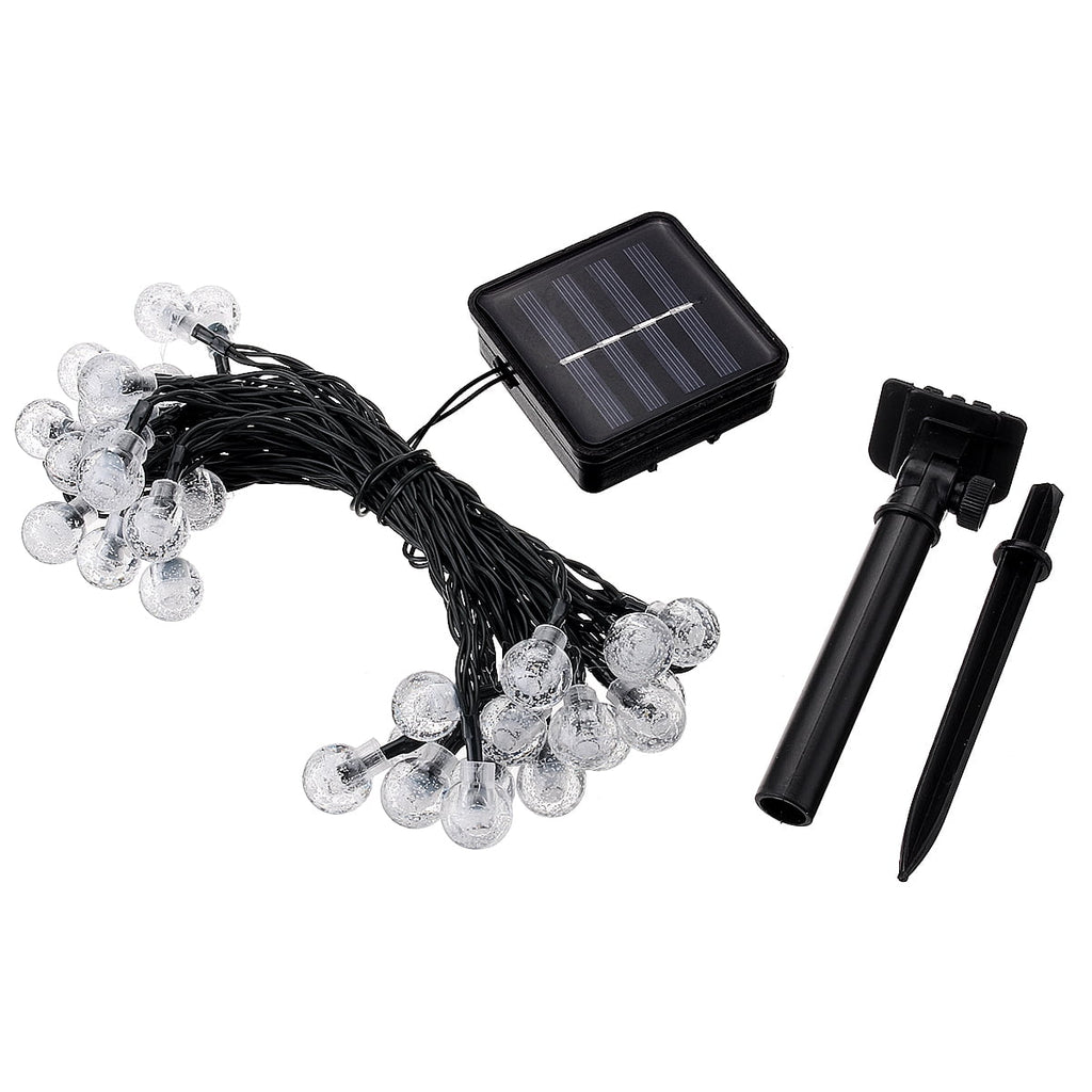 21Ft 30 LED Solar Fairy String Lights, Outdoor Pathway Landscape Night Lights Garden Crystal Ball Decorative Wall Lights Waterproof for Home Garden, Patio, Yard, Home Decoration