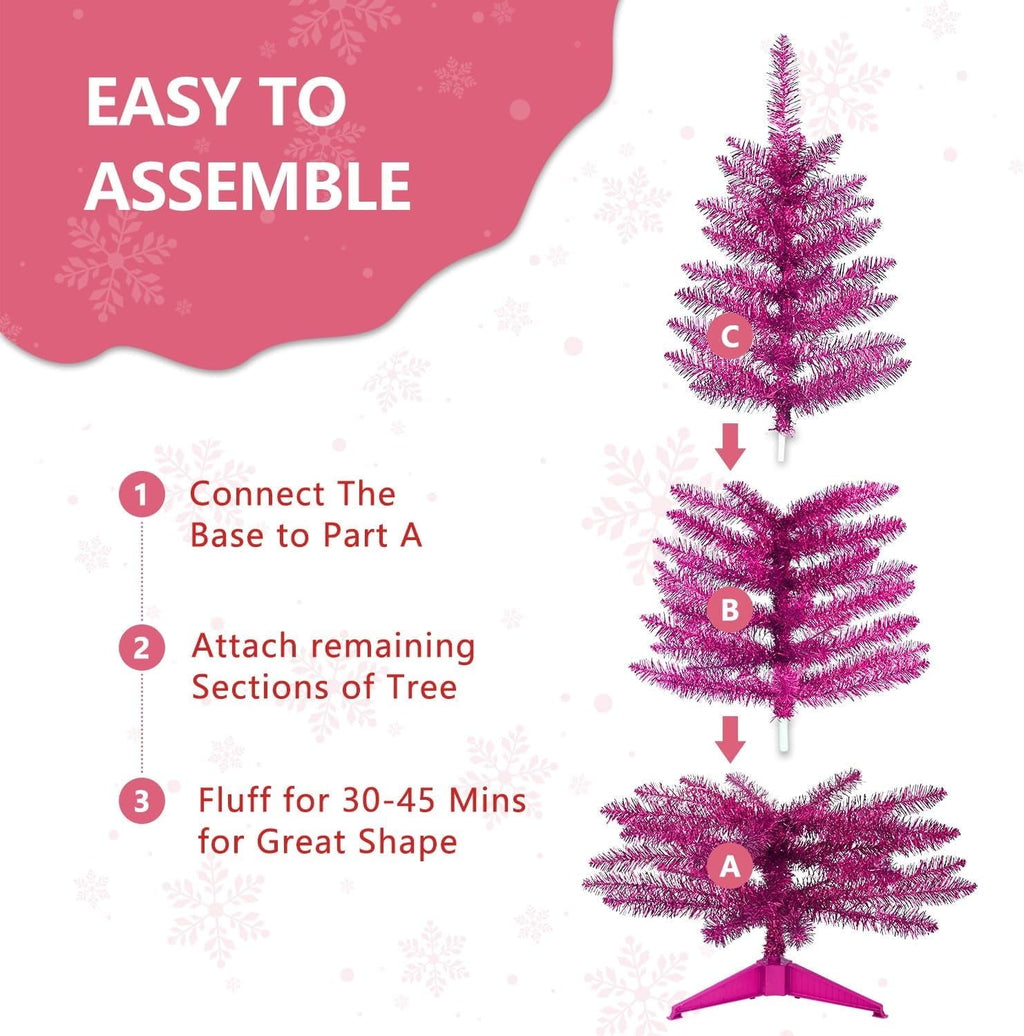 Mayhihi 4FT White Small Christmas Tree with Lights, Artificial Xmas Trees for Home Office