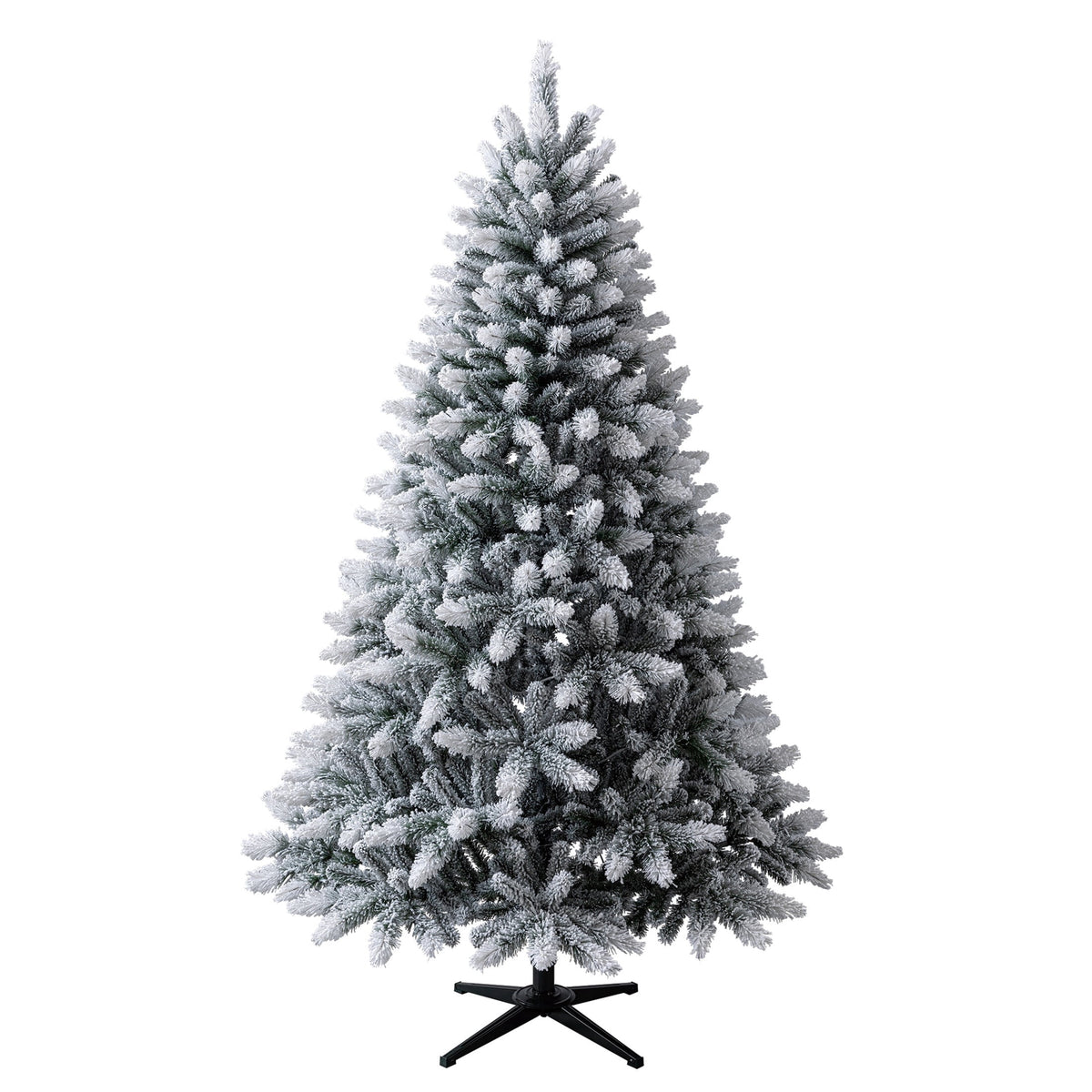 6.5' Pre-Lit Brewster Pine Snow-Flocked Green Artificial Christmas Tree with LumaDazzle Color-Changing Twinkle LED Lights and Stand, by Holiday Time