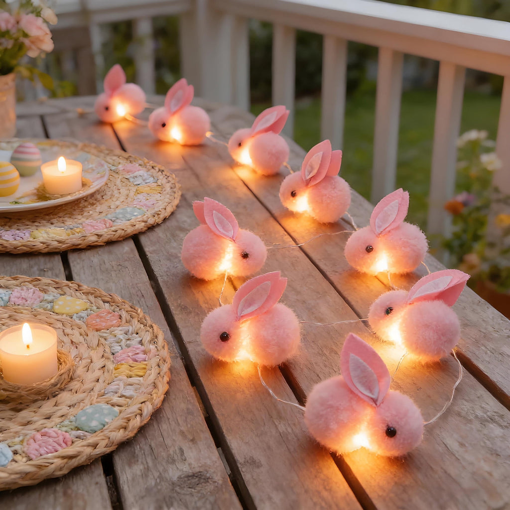 XGFHYJEH Easter Light Bunny String Lights Battery Operated 2M 20LED Fairy String Lights for Easter Decor Indoor Bedroom Patio Spring Theme Party Decor