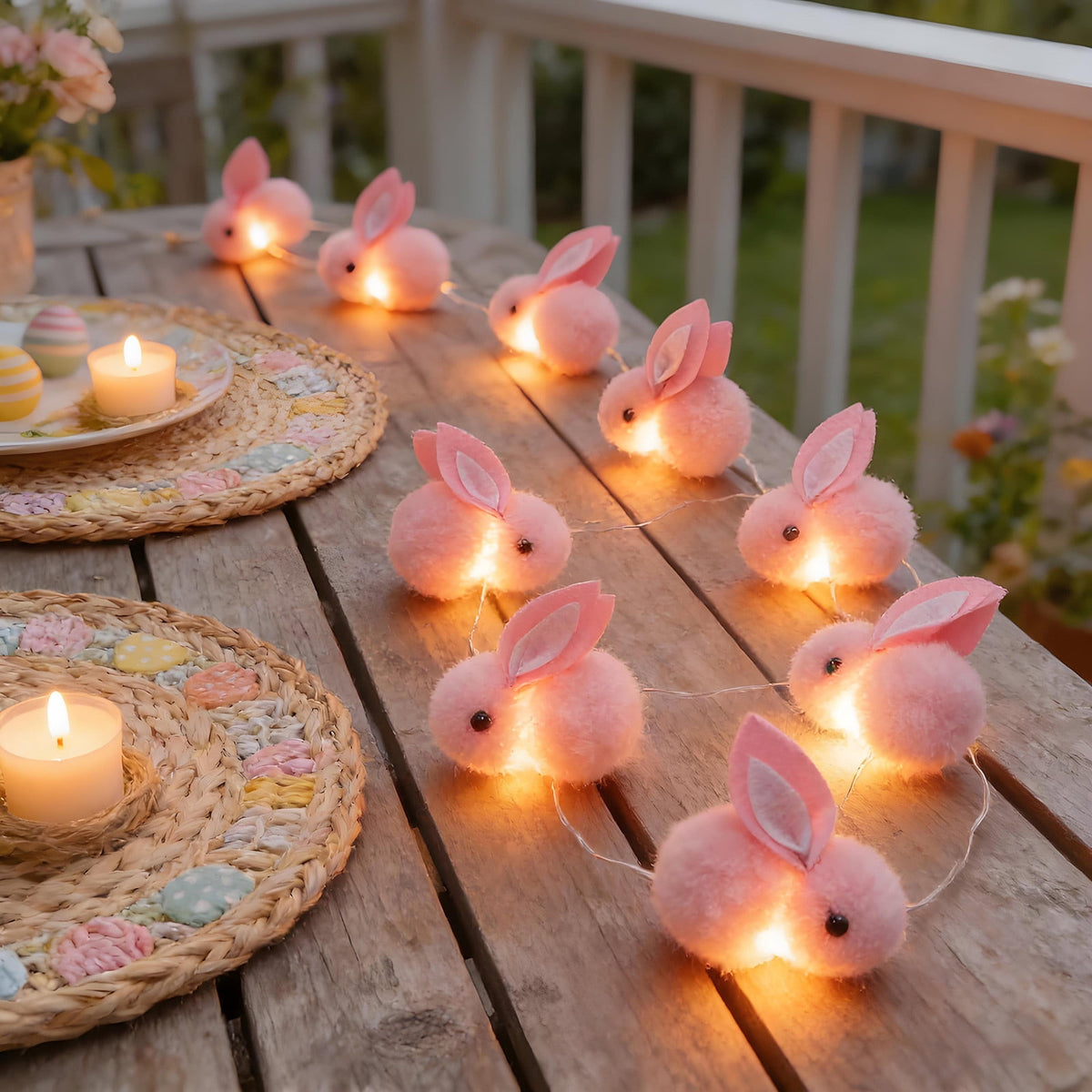 XGFHYJEH Easter Light Bunny String Lights Battery Operated 2M 20LED Fairy String Lights for Easter Decor Indoor Bedroom Patio Spring Theme Party Decor