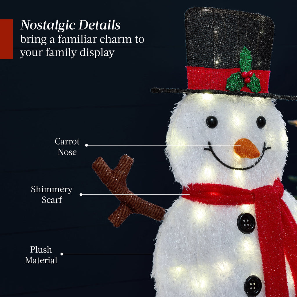 Best Choice Products 3-Piece 2D Lighted Snowman Family Set Outdoor Yard Decor w/ 135 Twinkling LED Lights