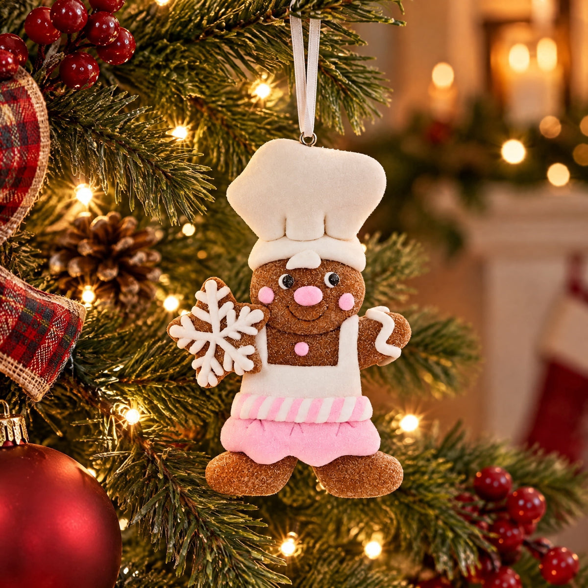 Multicolor Clay Dough Snowflake Gingerbread Chef Christmas Ornament, 4.5", by Holiday Time