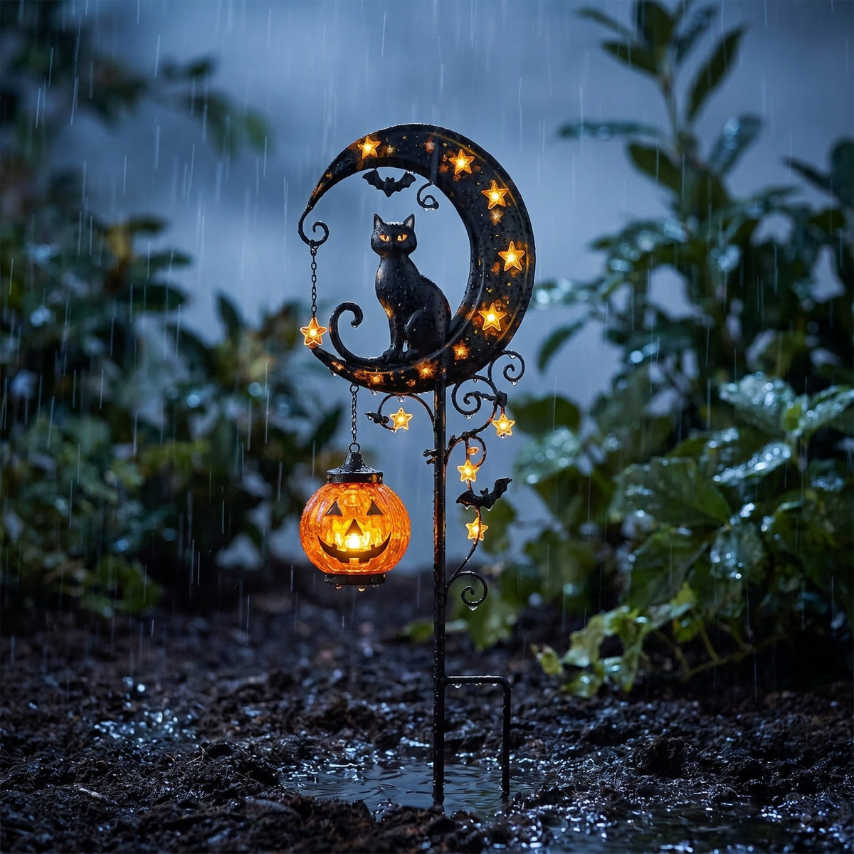 Stijggn Halloween Pumpkin Stake Solar Garden Lights, Waterproof Multi Branch Little Pumpkin Lantern Garden Stake Lights Outdoor Walkway Yard Garden Decoration