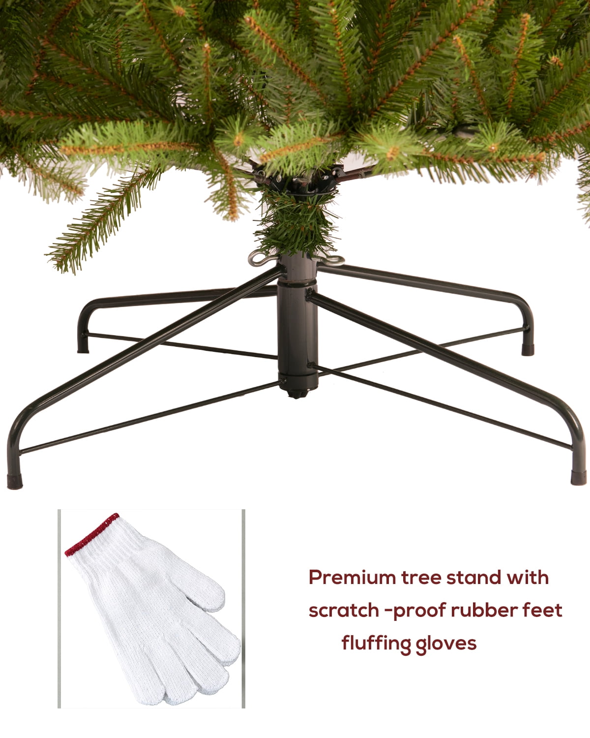 AMERZEST Pre-Lit 7.5FT Christmas Tree w/ Remote Control & 16 Lighting Modes Premium Artificial Spruce Christmas Tree with 750 Dual Color LED Lights, Hinged/Feel Real/Realistic/Full Fir Xmas Tree