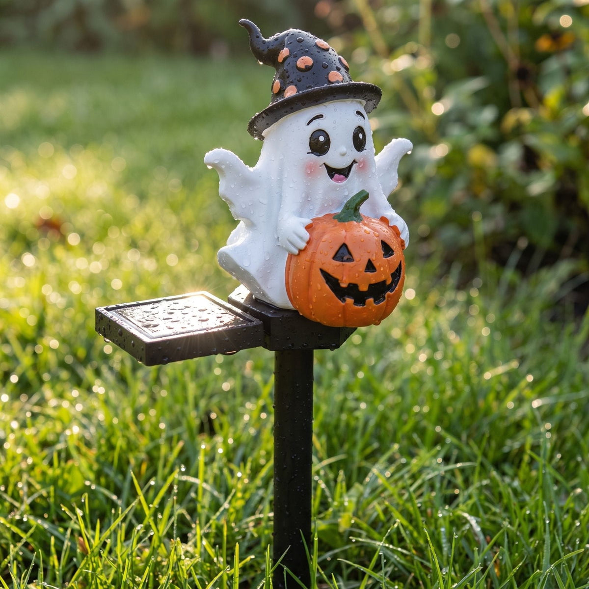 Stijggn Halloween Pumpkin Stake Solar Garden Lights, Waterproof Multi Branch Little Pumpkin Lantern Garden Stake Lights Outdoor Walkway Yard Garden Decoration