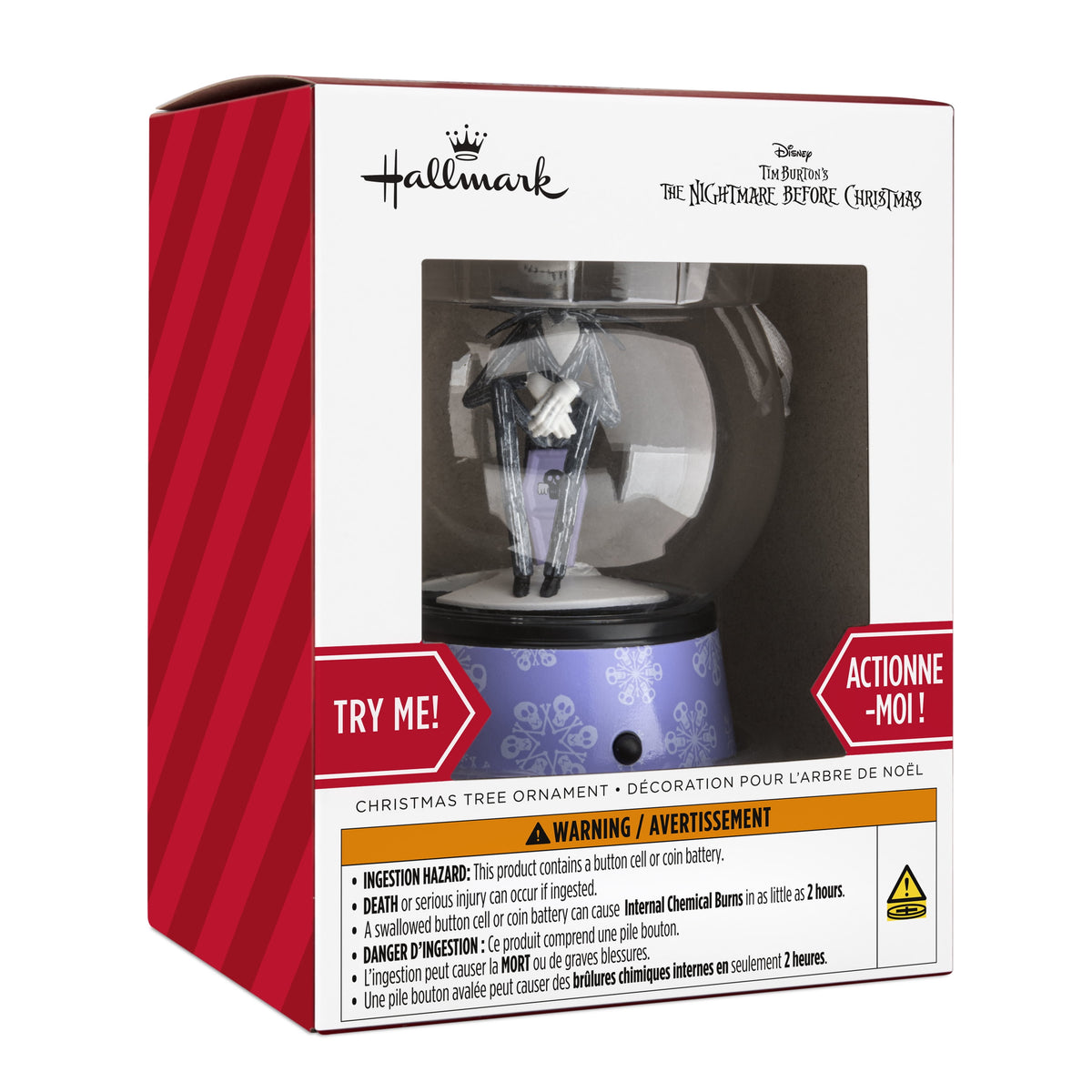 Hallmark Christmas Ornament (Jack Skellington Musical Snow Globe), 1 Count