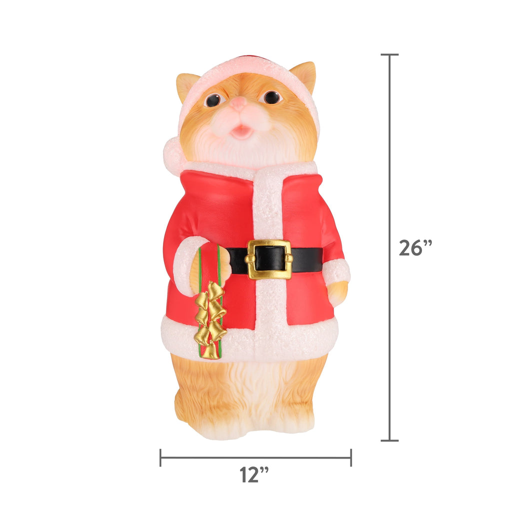 Lighted Blow Mold Cat Indoor/Outdoor Christmas Decoration, Multicolor, 26", by Holiday Time