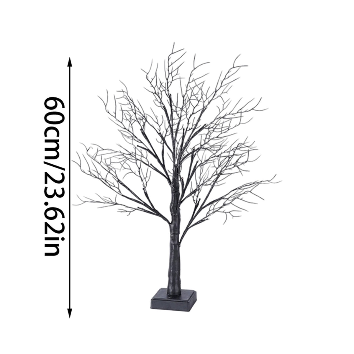 Halloween Tree with LED Lights, USB and Battery Operated Lighted Branch, Pre-Lit Artificial Fall Tree for Indoor Halloween Decorations and Home Display